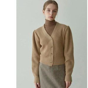 YAN13 Puff Knit Cardigan - One Size